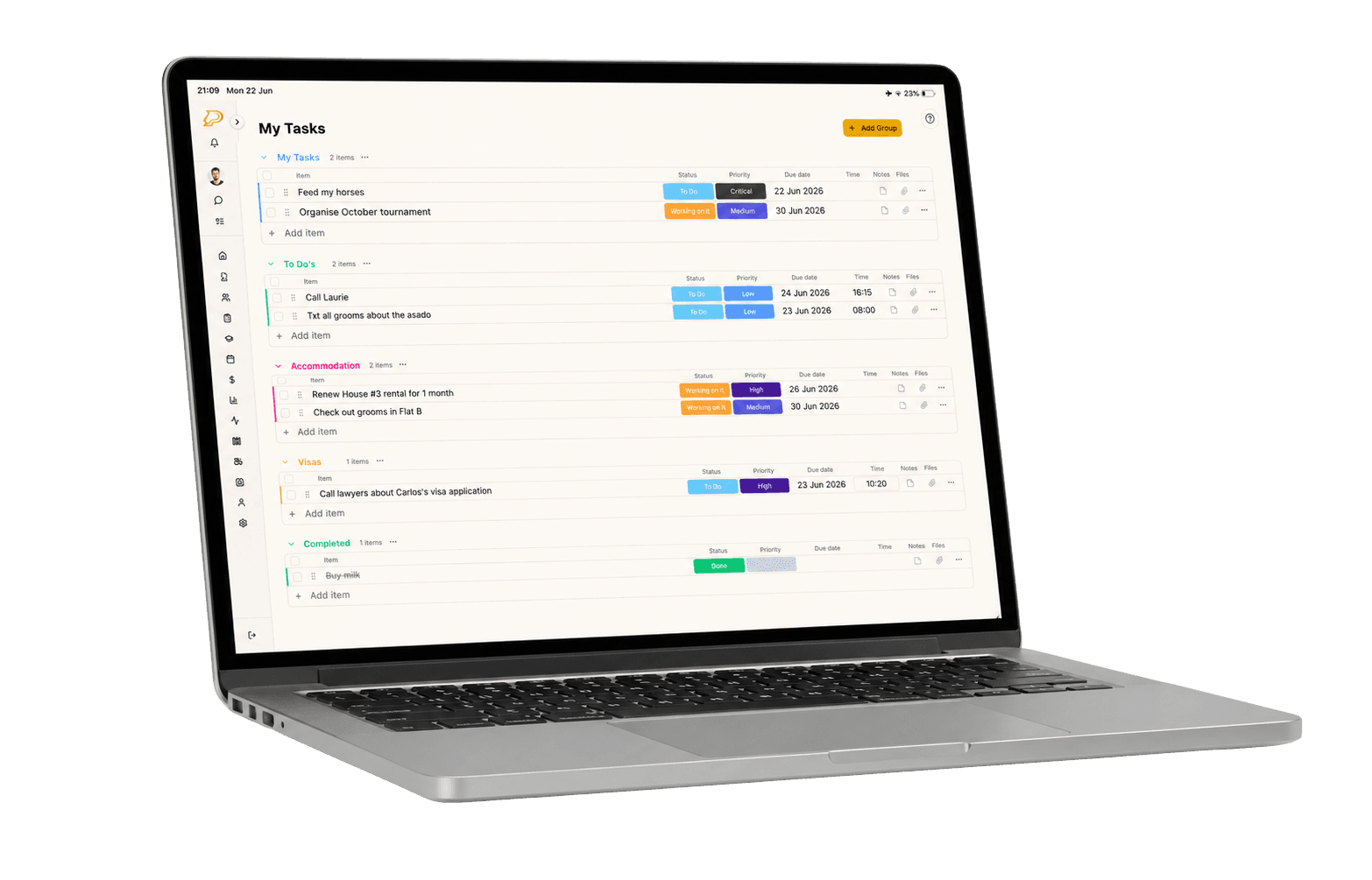 My Tasks board